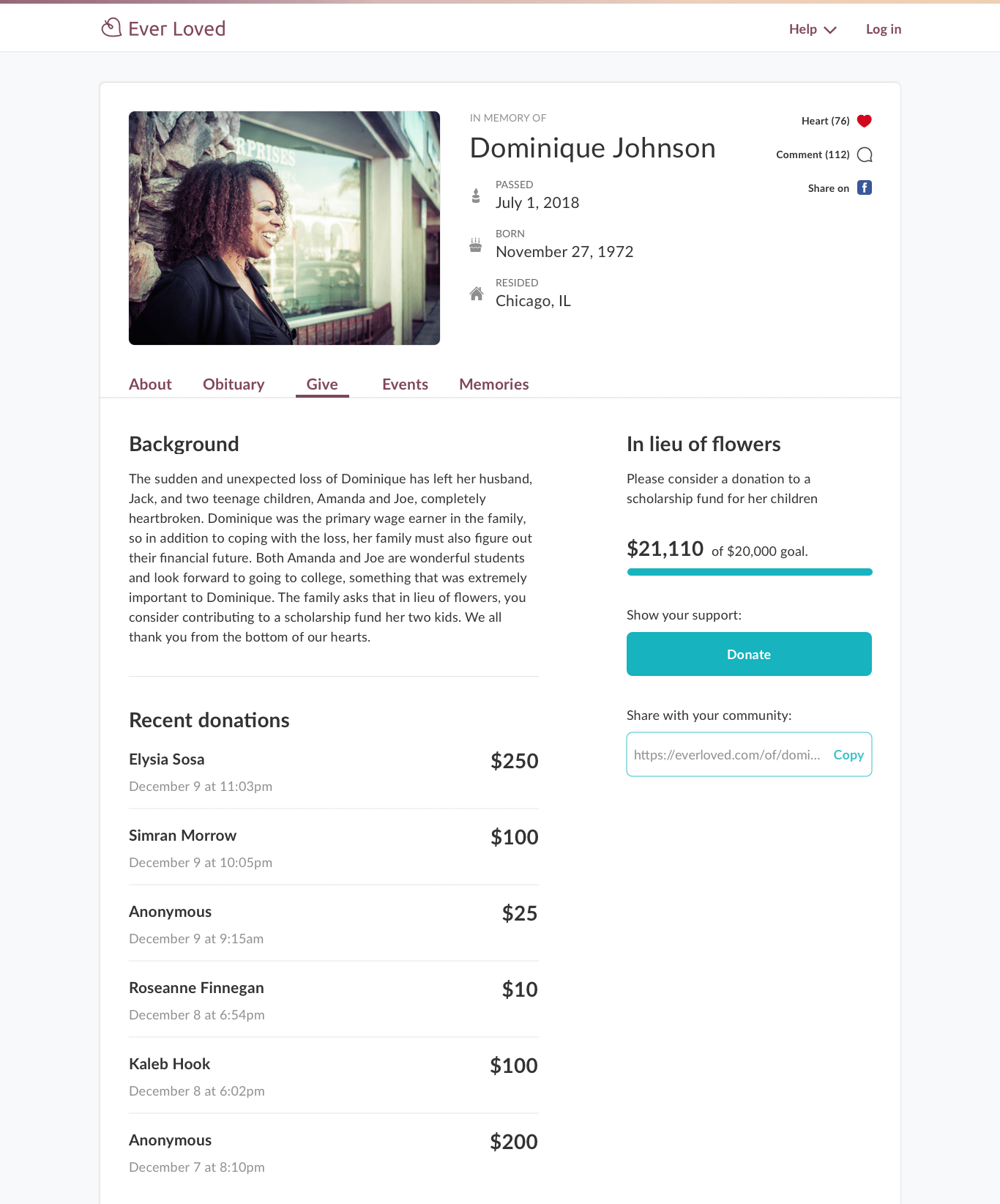 Funeral fundraising wording sample